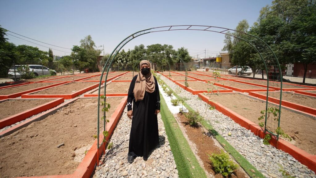 Salwa in the Azadi Community Garden in Domiz 1 camp
